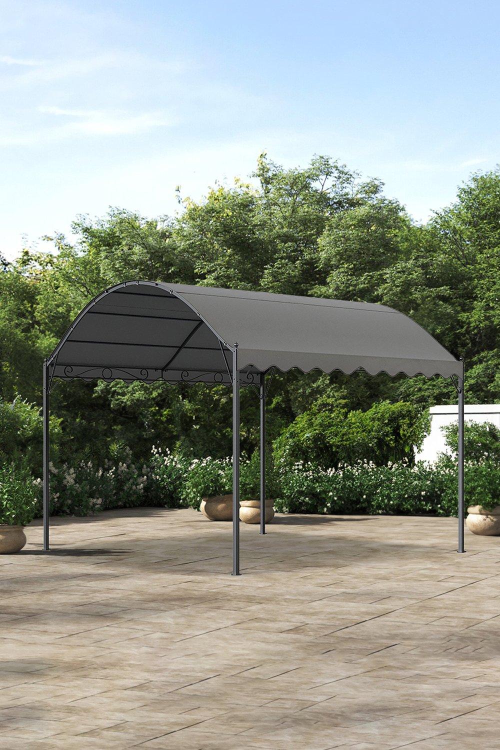 Outdoor Garden Metal Arched Pergola with Shade